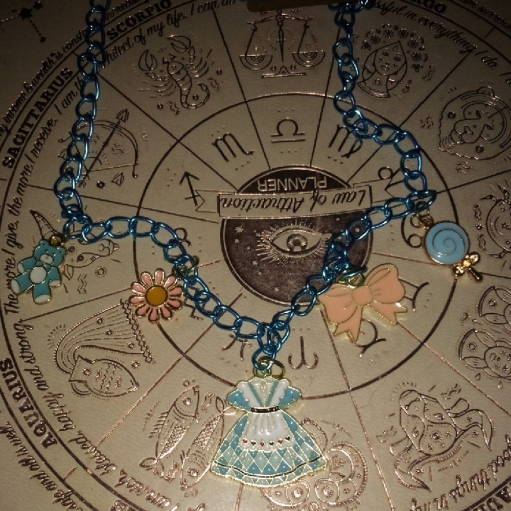 Charming Blue and Gold Women's Necklace